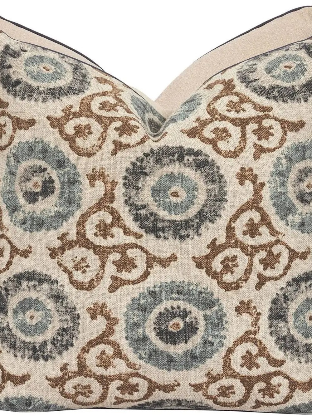 Origins Pillow 22” sq w piping, new, feather and down insert